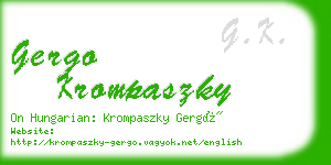 gergo krompaszky business card